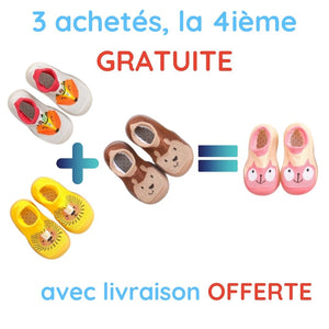 FEET-SAFE™ Chausson Bébé Antidérapant Animaux - boutique Smart pour bébé, nourrisson et maman