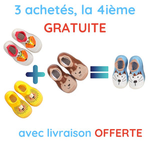 FEET-SAFE™ Chausson Bébé Antidérapant Animaux - boutique Smart pour bébé, nourrisson et maman